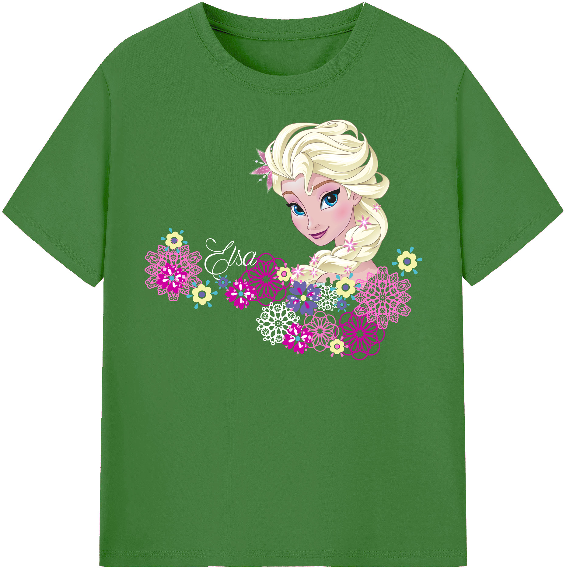 （画像用） アナと雪の女王 アンナ エルサ Frozen Anna Elsa レディースカジュアルプリントTシャツ（綿100％）